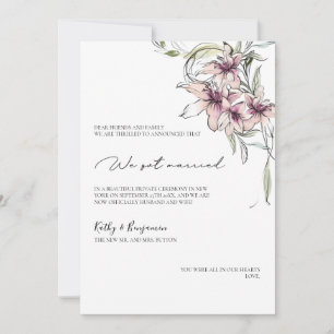 Tarjeta de anuncio de lirios rosados florales - ta