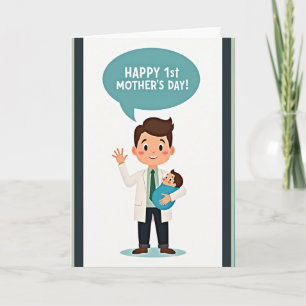 Tarjeta de anuncio de llegada de nuevo papá