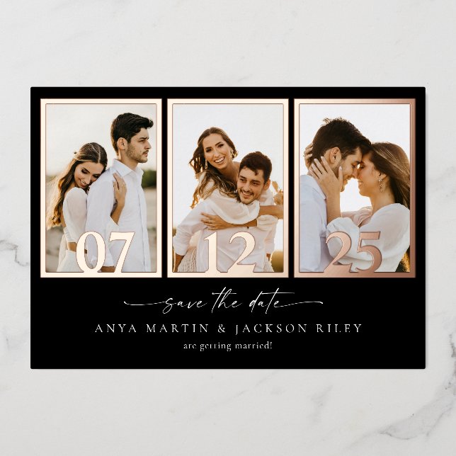 Tarjeta de anuncio de marco de foto de fecha de ah (Anverso)