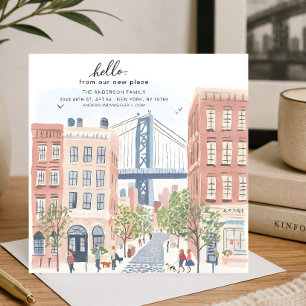 Tarjeta de anuncio de mudanza de Brooklyn