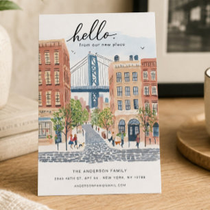 Tarjeta de anuncio de mudanza de Brooklyn