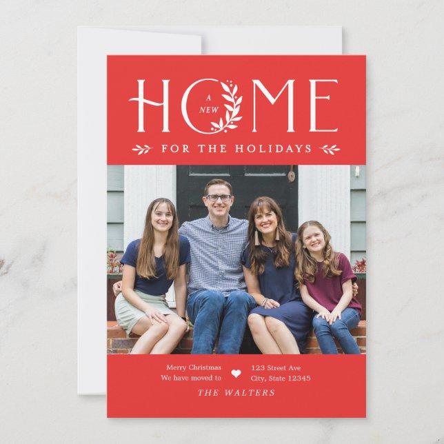 Tarjeta de anuncio de mudanza de casa de vacacione (Anverso)