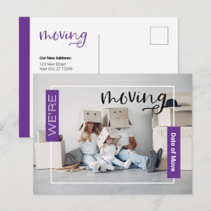 Tarjeta de anuncio de mudanza de foto personalizad