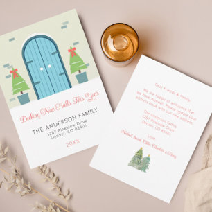 Tarjeta de anuncio de mudanza de Navidad para nuev