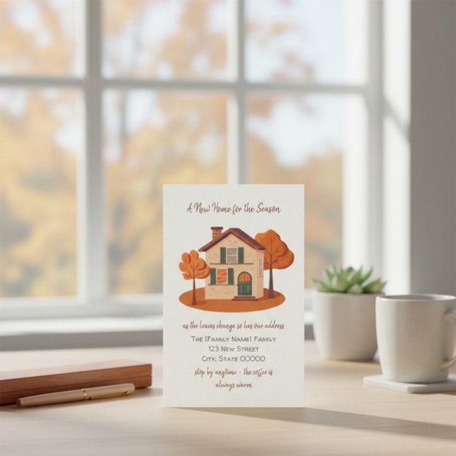 Tarjeta de anuncio de mudanza de otoño (Subido por el creador)