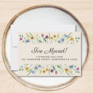 Tarjeta de anuncio de mudanza floral mini 'Me he m