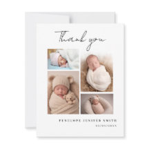 Tarjeta de anuncio de nacimiento con varias fotos