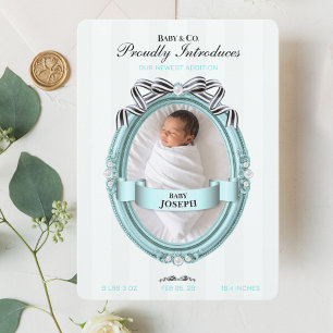 Tarjeta de anuncio de nacimiento de Baby & Co