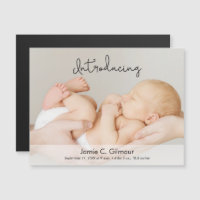 Tarjeta de anuncio de nacimiento de bebé con foto 