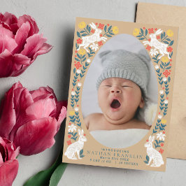 Tarjeta de anuncio de nacimiento de bebé de huevo