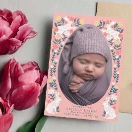 Tarjeta de anuncio de nacimiento de bebé de huevo
