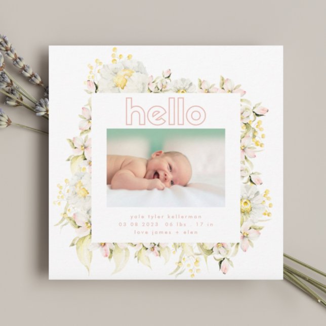 tarjeta de anuncio de nacimiento de bebé niña mode (Subido por el creador)