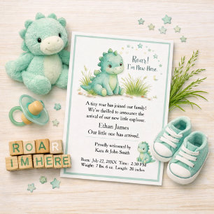 Tarjeta de Anuncio de Nacimiento de Bebés 'Rugido'