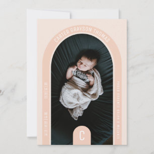 Tarjeta de anuncio de nacimiento de foto de arco d