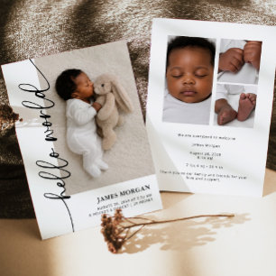 Tarjeta de Anuncio de Nacimiento de Foto de Bebé M