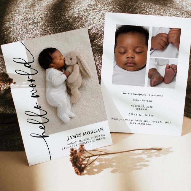 Tarjeta de Anuncio de Nacimiento de Foto de Bebé M (Subido por el creador)