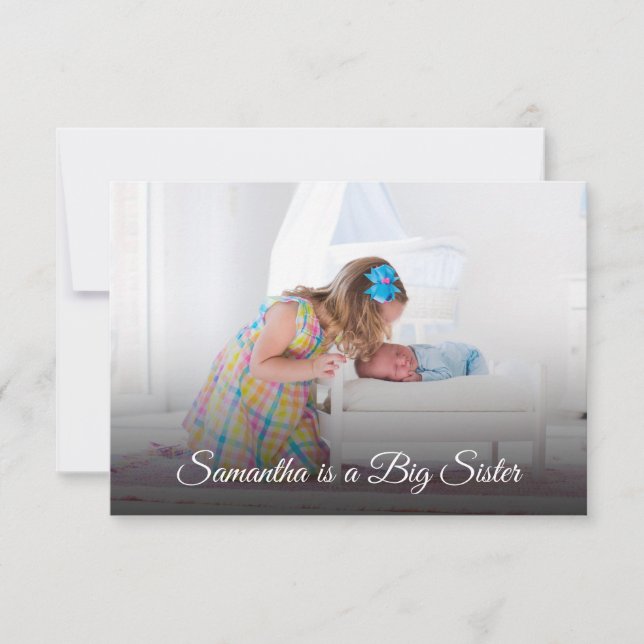 Tarjeta de anuncio de nacimiento de foto de Recién (Anverso)