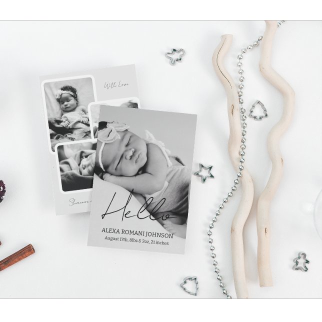 Tarjeta de anuncio de nacimiento de foto para bebé (Subido por el creador)
