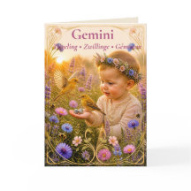 Tarjeta de Anuncio de Nacimiento de Géminis | Cole