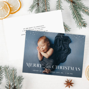 Tarjeta de anuncio de nacimiento de Navidad pequeñ