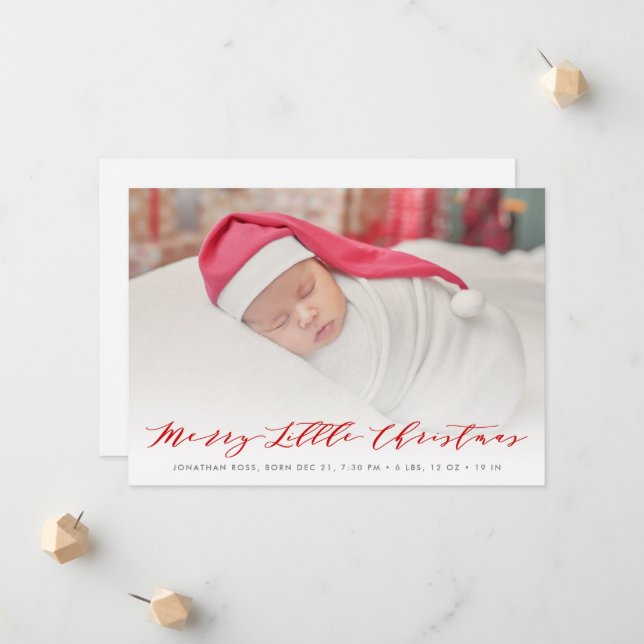 tarjeta de anuncio de nacimiento de navidades con  (Anverso/Reverso In Situ)