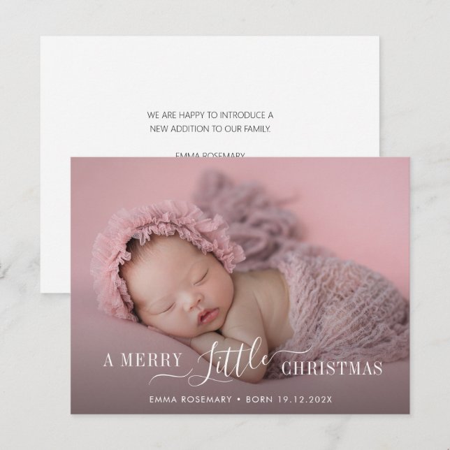 tarjeta de anuncio de nacimiento de navidades de t (Anverso / Reverso)