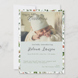 Tarjeta de anuncio de nacimiento de Navidades meno