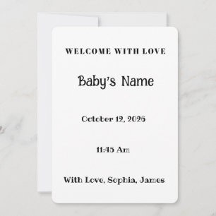 Tarjeta de anuncio de nacimiento de niña bebé lind