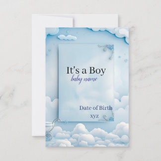 tarjeta de anuncio de nacimiento de niño