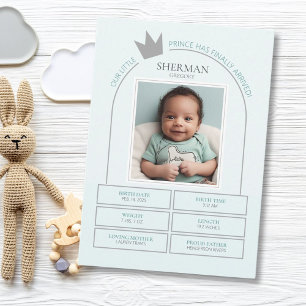 Tarjeta de anuncio de nacimiento del pequeño prínc