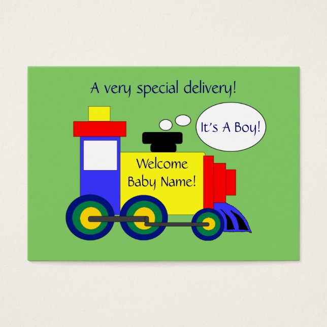 Tarjeta de anuncio de nacimiento del tren (Frente)