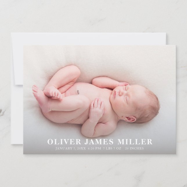 Tarjeta de anuncio de nacimiento Foto de Invitació (Anverso)