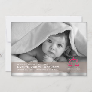 Tarjeta de anuncio de nacimiento fotográfica de Li
