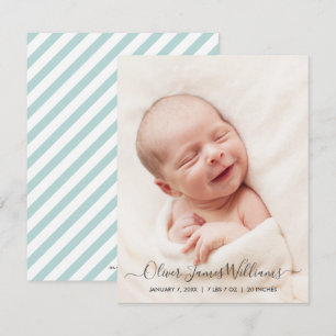 Tarjeta de anuncio de nacimiento fotográfico con f