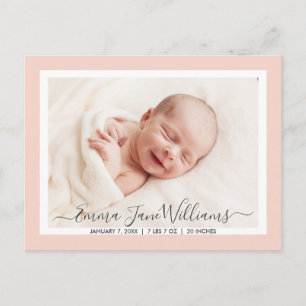 Tarjeta de anuncio de nacimiento lindo y elegante