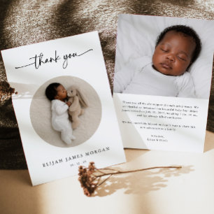 Tarjeta de Anuncio de Nacimiento Moderna con Foto