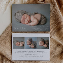 Tarjeta de anuncio de nacimiento moderna para foto