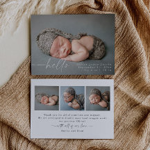 Tarjeta de anuncio de nacimiento moderna para foto