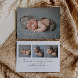 Tarjeta de anuncio de nacimiento moderna para foto