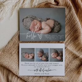 Tarjeta de anuncio de nacimiento moderna para foto