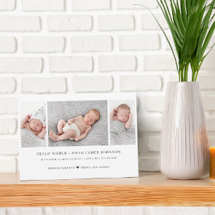 Tarjeta de Anuncio de Nacimiento Moderno con Colla