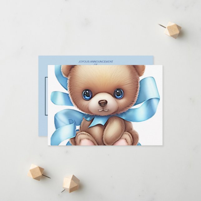 Tarjeta de anuncio de nacimiento para bebé | Añadi (Anverso/Reverso In Situ)