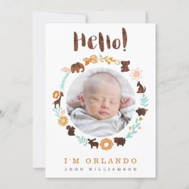 Tarjeta de anuncio de nacimiento para bebés - Anim