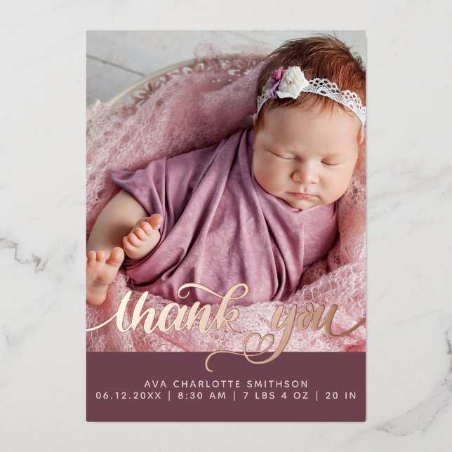 Tarjeta de anuncio de nacimiento personalizada (Anverso)