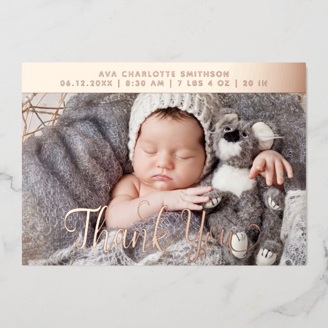 Tarjeta de anuncio de nacimiento personalizada (Anverso)