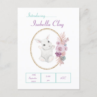 TARJETA DE ANUNCIO DE NACIMIENTO PERSONALIZADA