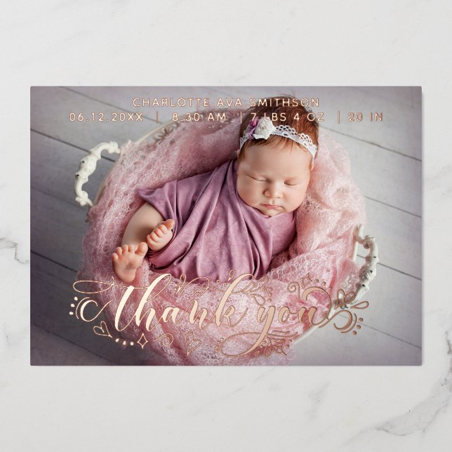 Tarjeta de anuncio de nacimiento personalizada (Anverso)