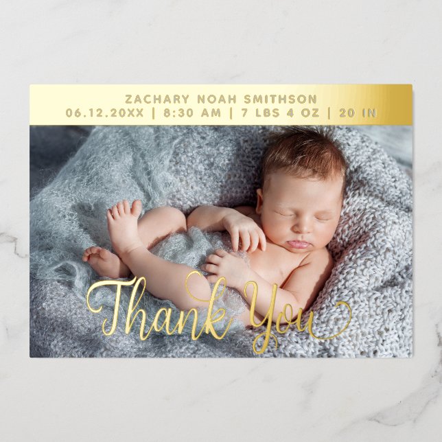 Tarjeta de Anuncio de Nacimiento Personalizada de  (Anverso)