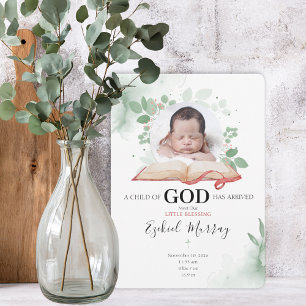 Tarjeta de Anuncio de Nacimiento Un Hijo de Dios H