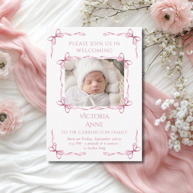 Tarjeta de anuncio de natalidad para bebé niña de  (Subido por el creador)